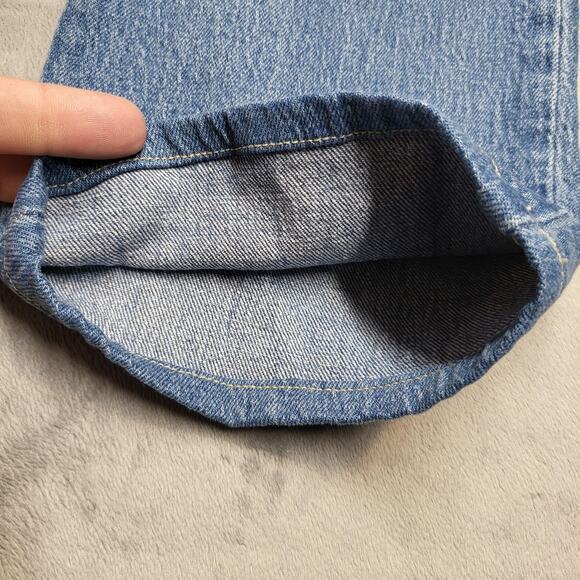 Express Jeans Womens 6 Long Blue Denim High Rise Straight Ankle Cargo Pockets - Picture 6 of 12